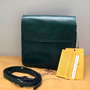 💚Patricia Nash Balluri Blue Coral Italian leather purse crossbody